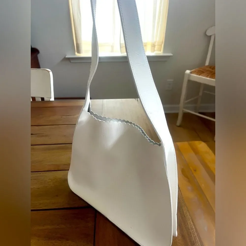 FURLA vintage White Shoulder Storage Bag; pre-loved condition